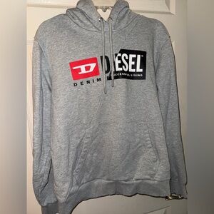 Diesel Gray and Red Men's Hoodie XL